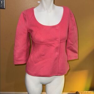 Talbots Pink Double-Faced Felted Wool Retro Cropped Jacket Size 2